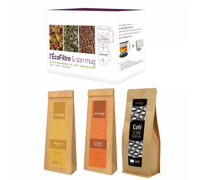 Coffret Ecofiltre et son mug + infusions thés cafés