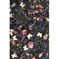 Thé vert oolong, thé noir et rose