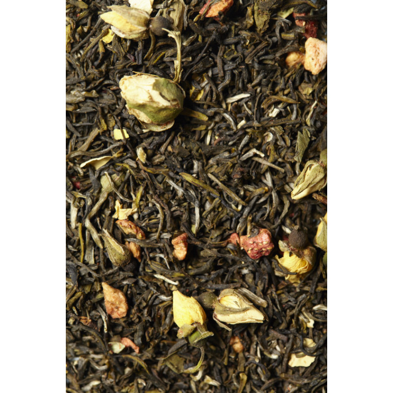Thé vert fraise et rose | Infusions & Thés vrac laGrange