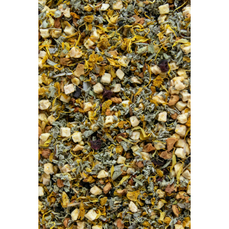 Infusion sauge myrtille pomme grillée sureau
